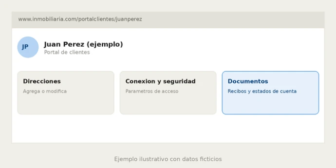 Portal de clientes con acceso a contratos, recibos y estado de cuenta